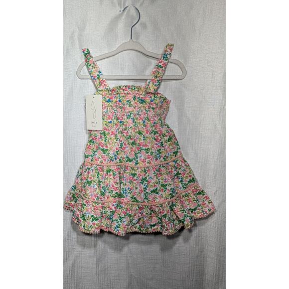 J By Joie Girls Ditsy Floral Smocked Sundress Sz 12 Months Tiered Dress NWT - Picture 1 of 5
